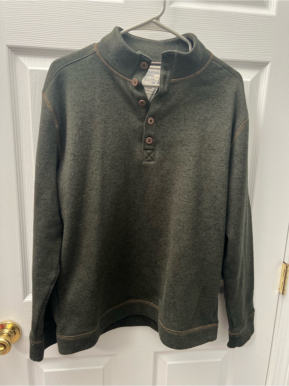 Weatherproof Vintage Olive Green Pullover Sweatshirt